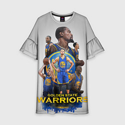Платье клеш для девочки Golden State Warriors 9, цвет: 3D-принт