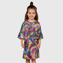 Платье клеш для девочки Абстракционизм, цвет: 3D-принт — фото 2