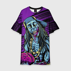 Платье клеш для девочки Lil Wayne Art, цвет: 3D-принт