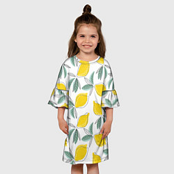 Платье клеш для девочки Лимончики, цвет: 3D-принт — фото 2