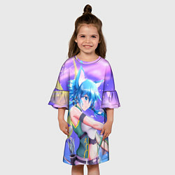Платье клеш для девочки Феечка, цвет: 3D-принт — фото 2