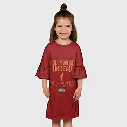 Платье клеш для девочки Hollywood Undead: Parental Advisory, цвет: 3D-принт — фото 2