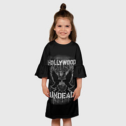Платье клеш для девочки Hollywood Undead: LA, цвет: 3D-принт — фото 2