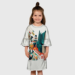 Платье клеш для девочки Transformers City, цвет: 3D-принт — фото 2