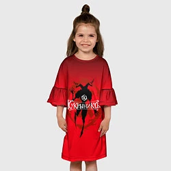 Платье клеш для девочки Кукрыниксы: Дьявол, цвет: 3D-принт — фото 2