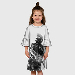 Платье клеш для девочки Battlefield Soldier, цвет: 3D-принт — фото 2
