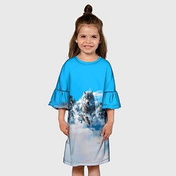 Платье клеш для девочки Волчья охота, цвет: 3D-принт — фото 2