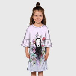 Платье клеш для девочки Безликий в цветах, цвет: 3D-принт — фото 2