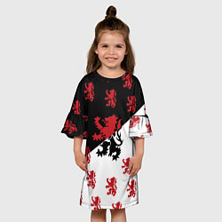 Платье клеш для девочки Лев герба Нидерландов, цвет: 3D-принт — фото 2
