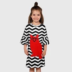 Платье клеш для девочки Twin Peaks Owl, цвет: 3D-принт — фото 2