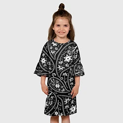 Платье клеш для девочки Black cucumber pattern, цвет: 3D-принт — фото 2