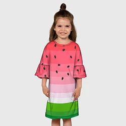 Платье клеш для девочки Арбузик, цвет: 3D-принт — фото 2
