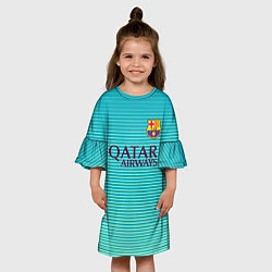 Платье клеш для девочки Barcelona FC: Aqua, цвет: 3D-принт — фото 2