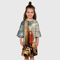 Платье клеш для девочки Moby: Wild desert, цвет: 3D-принт — фото 2
