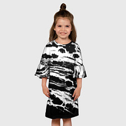 Платье клеш для девочки Gray color abstract, цвет: 3D-принт — фото 2