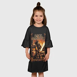Платье клеш для девочки Amon Amarth: Dark warrior, цвет: 3D-принт — фото 2