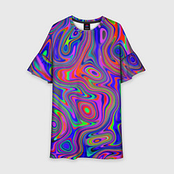 Платье клеш для девочки Цветная текстура 5, цвет: 3D-принт