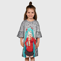 Платье клеш для девочки Хацуне Мику, цвет: 3D-принт — фото 2