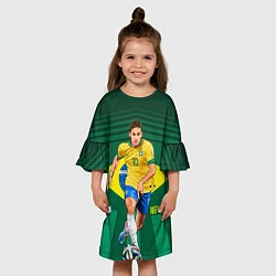 Платье клеш для девочки Neymar Brazilian, цвет: 3D-принт — фото 2