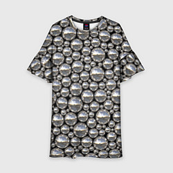 Платье клеш для девочки Серебряные шары, цвет: 3D-принт