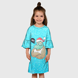 Платье клеш для девочки Санта-хипстер, цвет: 3D-принт — фото 2