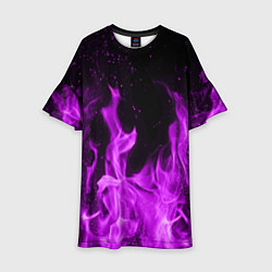 Платье клеш для девочки Фиолетовый огонь, цвет: 3D-принт