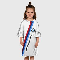 Платье клеш для девочки BMW Motorsport: White Carbon, цвет: 3D-принт — фото 2