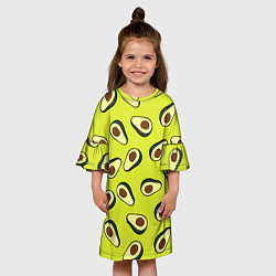 Платье клеш для девочки Стиль авокадо, цвет: 3D-принт — фото 2