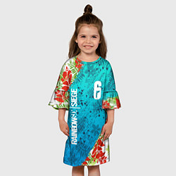 Платье клеш для девочки Rainbow Six: Sunsplash Pack, цвет: 3D-принт — фото 2