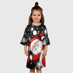 Платье клеш для девочки Веселый Санта, цвет: 3D-принт — фото 2