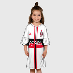 Платье клеш для девочки AC Milan: White Form, цвет: 3D-принт — фото 2