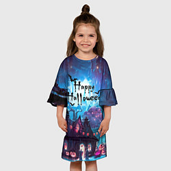 Платье клеш для девочки Happy Halloween, цвет: 3D-принт — фото 2