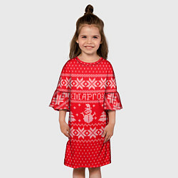 Платье клеш для девочки Новогодняя Рита, цвет: 3D-принт — фото 2