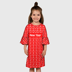 Платье клеш для девочки New Year fashionable, цвет: 3D-принт — фото 2