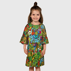 Платье клеш для девочки New Year Art, цвет: 3D-принт — фото 2