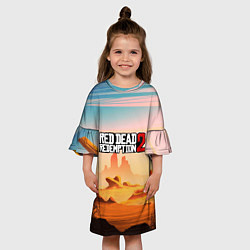 Платье клеш для девочки RDR 2: Wild West, цвет: 3D-принт — фото 2