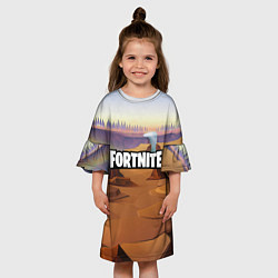 Платье клеш для девочки Fortnite: Dust View, цвет: 3D-принт — фото 2