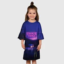 Платье клеш для девочки Stranger Things: Neon Road, цвет: 3D-принт — фото 2