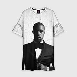 Платье клеш для девочки Kanye West: Halftone, цвет: 3D-принт