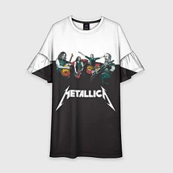 Платье клеш для девочки Metallica, цвет: 3D-принт