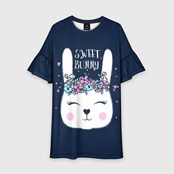 Платье клеш для девочки Sweet Bunny, цвет: 3D-принт