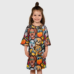 Платье клеш для девочки Веселые собаки, цвет: 3D-принт — фото 2
