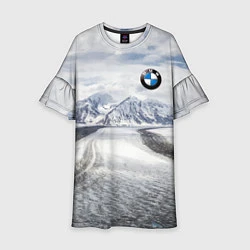 Платье клеш для девочки BMW - снежная вершина, цвет: 3D-принт