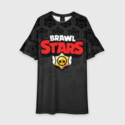 Платье клеш для девочки Brawl Stars: Black Team, цвет: 3D-принт