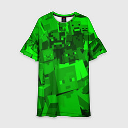 Платье клеш для девочки Minecraft game characters, цвет: 3D-принт