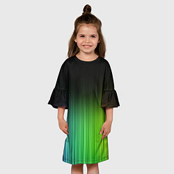 Платье клеш для девочки Неоновые полосы - Минимализм, цвет: 3D-принт — фото 2