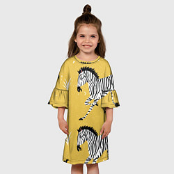 Платье клеш для девочки Зебра арт, цвет: 3D-принт — фото 2