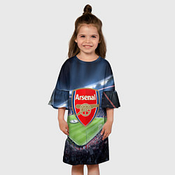 Платье клеш для девочки FC Arsenal, цвет: 3D-принт — фото 2
