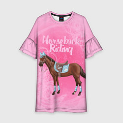 Платье клеш для девочки Horseback Rading, цвет: 3D-принт