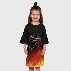 Платье клеш для девочки Ведьмак сериал, цвет: 3D-принт — фото 2